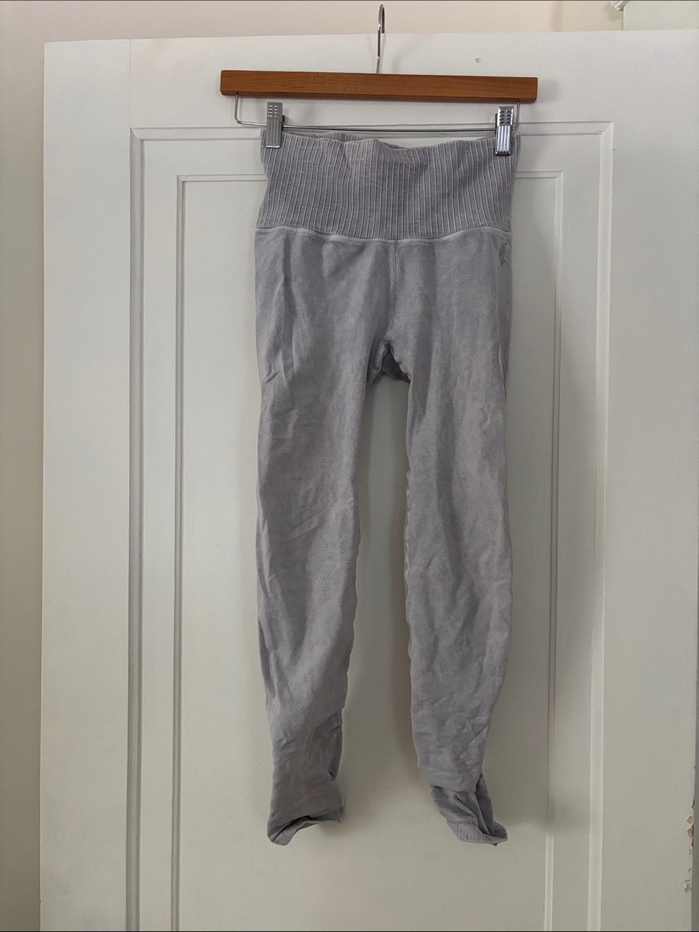 FP Movement by Free People Light Gray Ribbed Waist Leggings